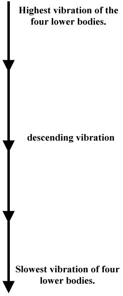 Descending Vibration of Four Lower Bodies